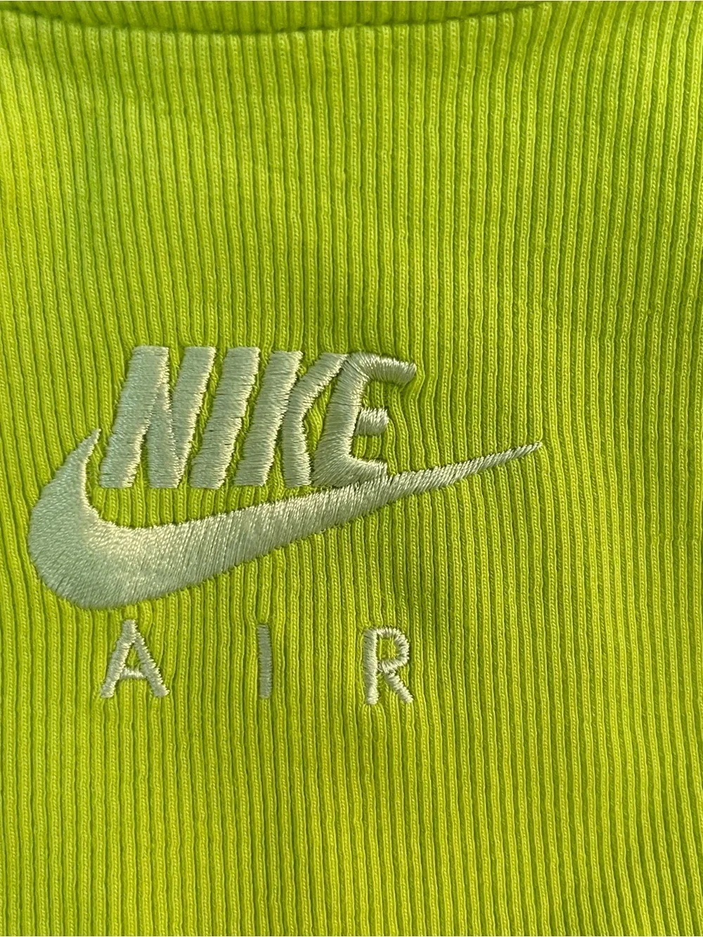 Lime green Nike air workout yoga running sports crop top